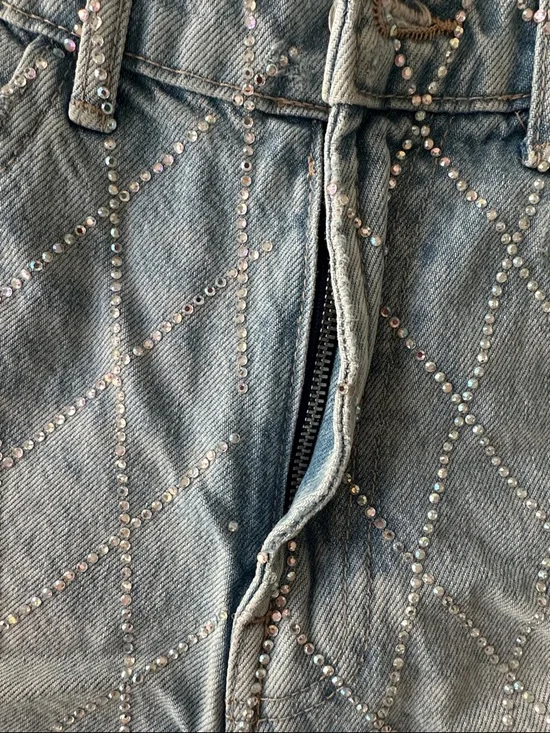 Zara Rhinestone Curved Shorts - Picture 4 of 6